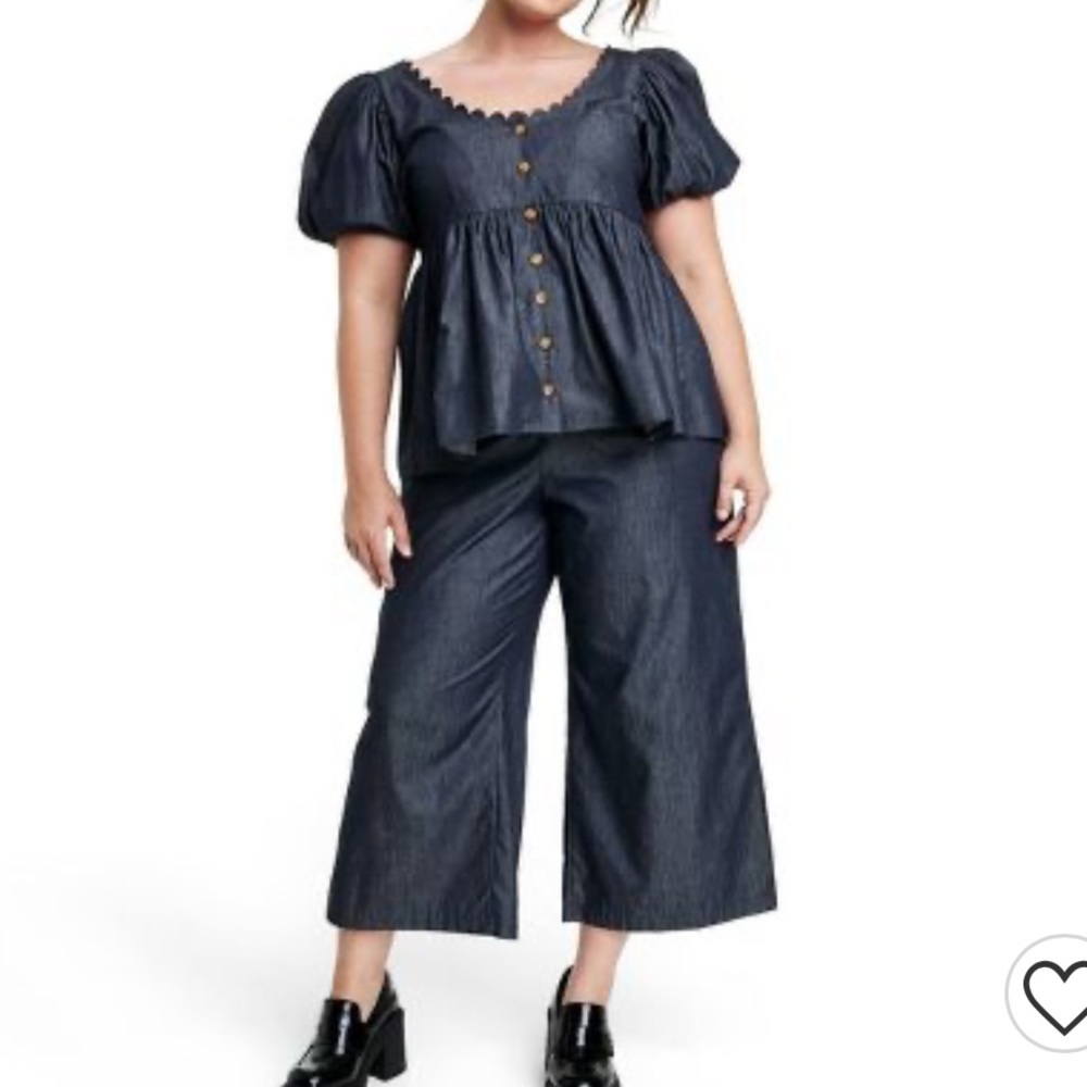 kika vargas x target denim shirt & pants NWOT